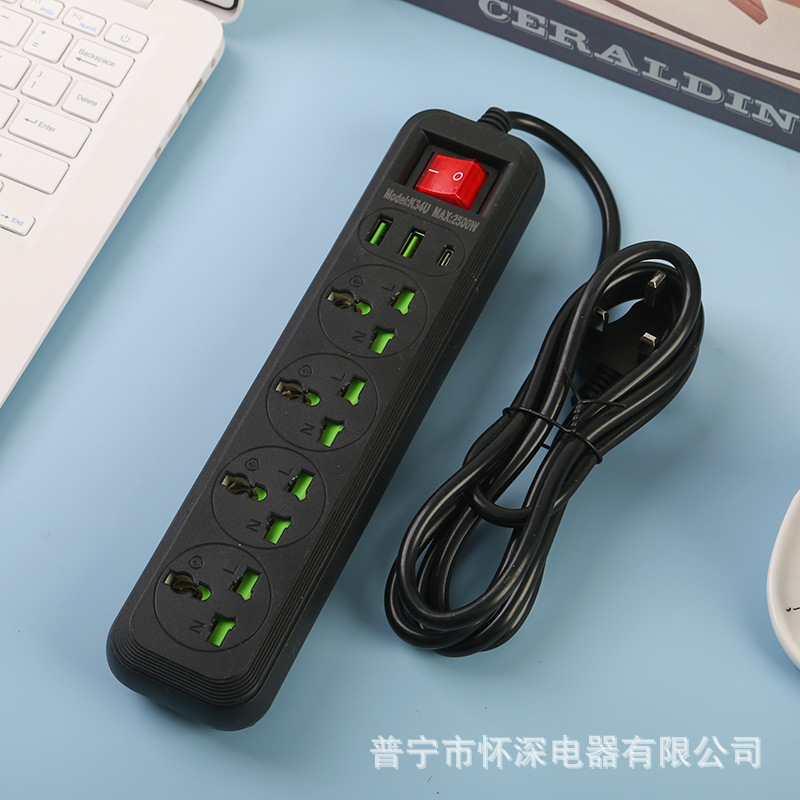 Conector USB de exportación estándar británico estándar europeo estándar americano enchufe de oficina doméstica con interruptor puerta de seguridad para niños