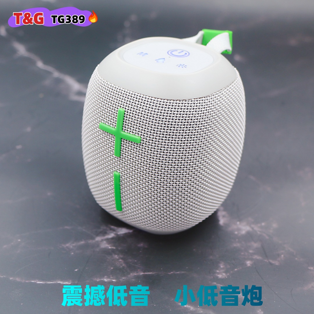 Transfronterizo nuevo altavoz Bluetooth TG389 modo de audio dual EQ al aire libre TWS pareja impermeable IPX5 cañón de acero pequeño