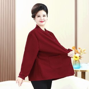 200斤のお母さんの秋の服のコートの特体の大きいサイズの中高年の婦人服の太っている奥さんのカジュアルな春と秋の服のジャケット|undefined