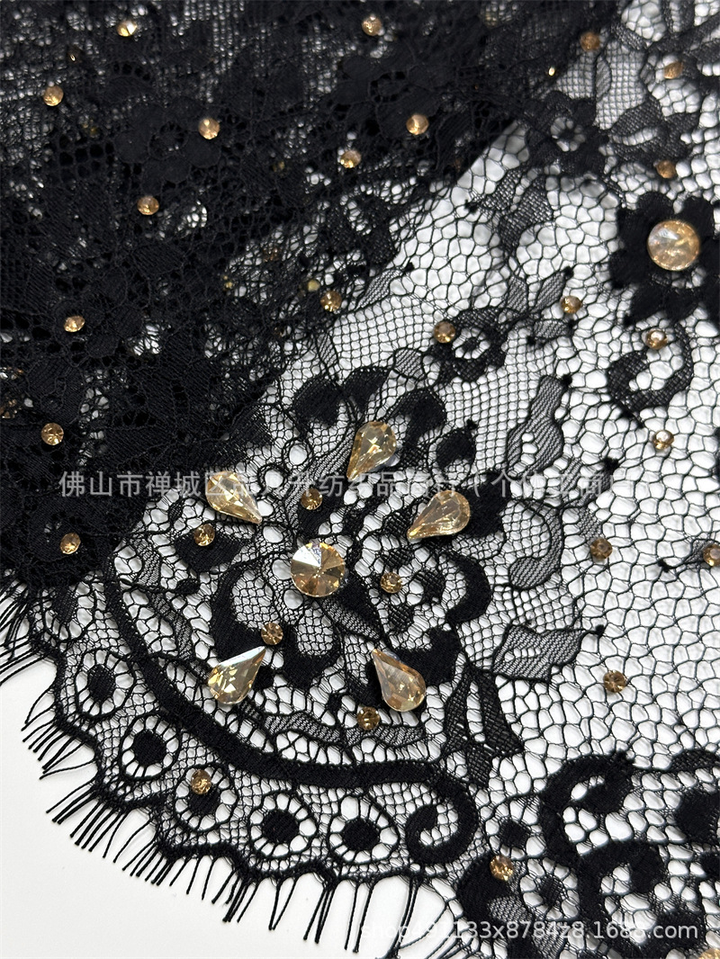 Moda clásica europea y americana vestido de boda vestido de moda cena tela de encaje de lujo alta fijación tela de perforación caliente image 15