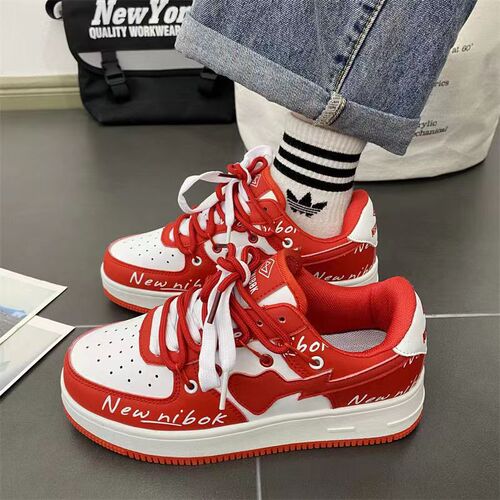 Klein blue casual sneakers original ins retro college style double strap sneakers men's contrasting color couple's shoes