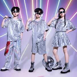 六一儿童ai演出服闪亮片宇航员太空服未来科技感团体运动会表演服