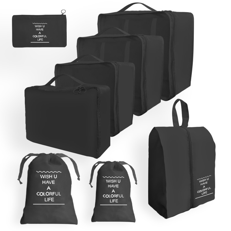 Bolsa de almacenamiento de viaje traje de seis piezas de siete piezas de ocho piezas plegable bolsa de lavado bolsa de almacenamiento de ropa bolsa de viaje con cordón