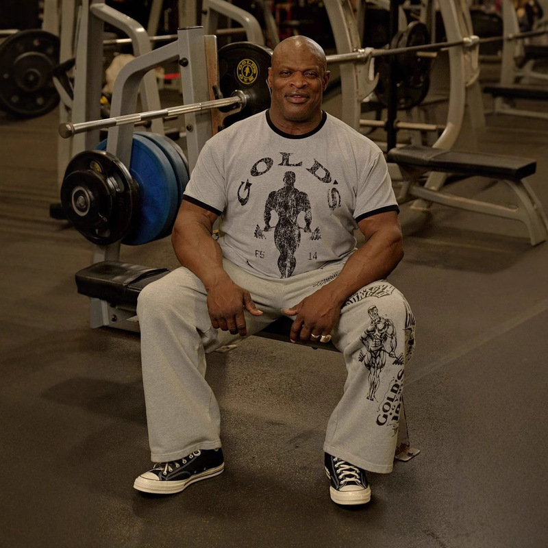 YOUNGLA joint GOLD'S summer new men's T-shirt jogger sports fitness cotton slim short sleeve