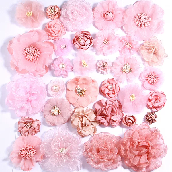 Snow Bud Series Champagne Handmade Burned Camellia Flower Head Flower Corsage Wrist Flower Hair Accessories Garment Decoration Accessories