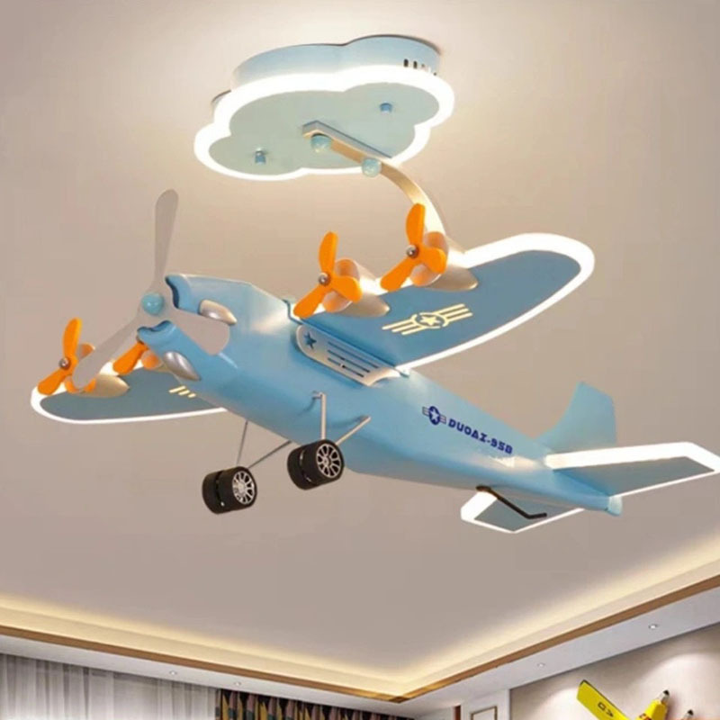 Creativo LED aviones Luz de techo de la habitación de los niños niño dormitorio luz sala de dibujos animados simple nórdico protección ocular lámparas