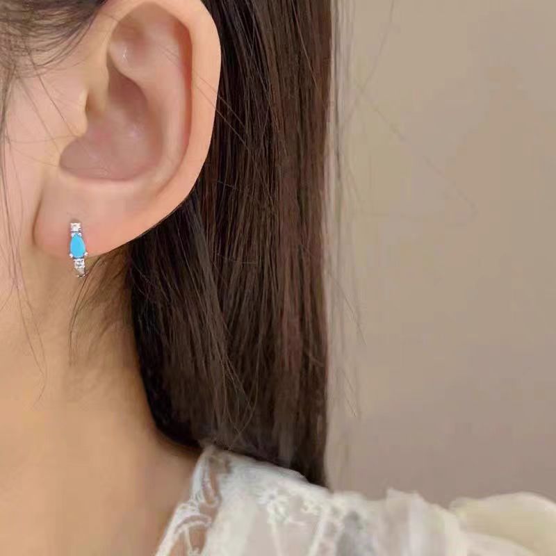 레트로 아쿠아마린 귀걸이(쌍) R4677B