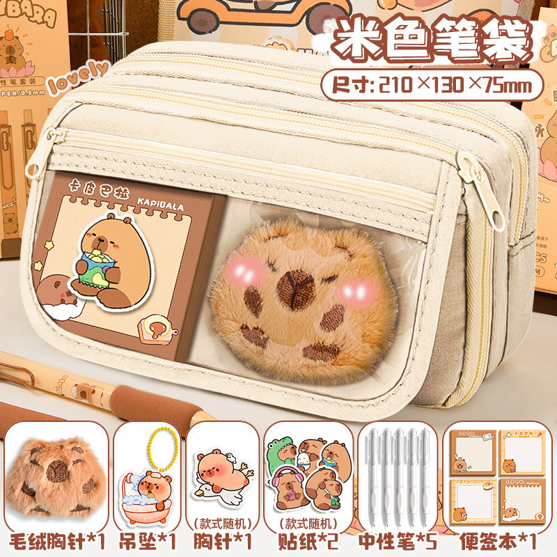 Estuche de lápices grande para niñas, escuela primaria, multifunción