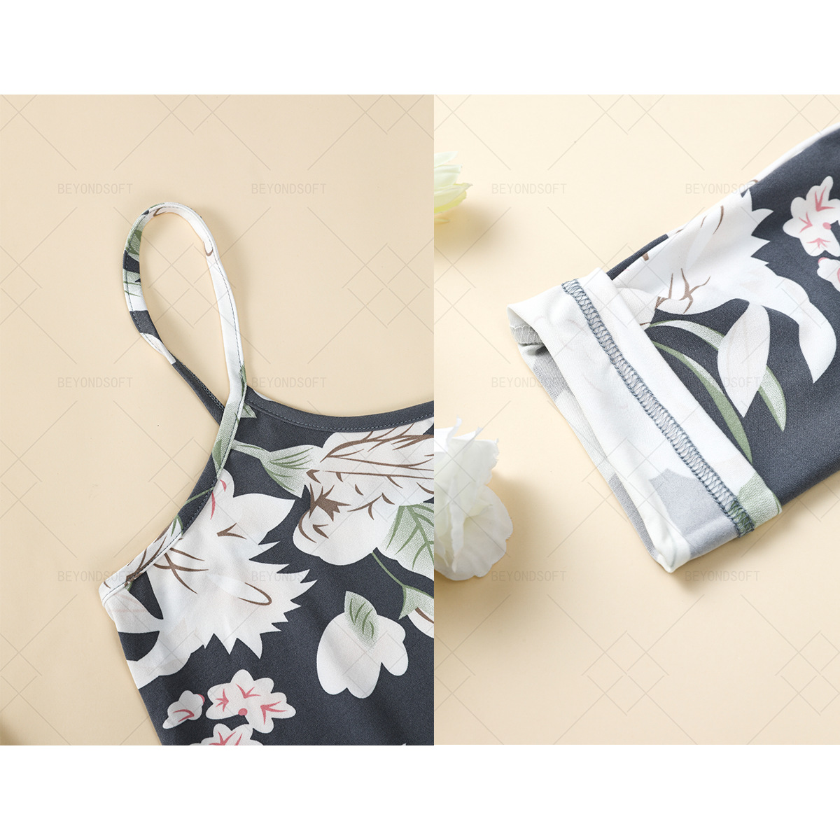 Conjunto de pijama de tres piezas para mujer, camisón de algodón puro, camisola y pantalones largos, estilo transfronterizo, novedad 2025, Amazon.