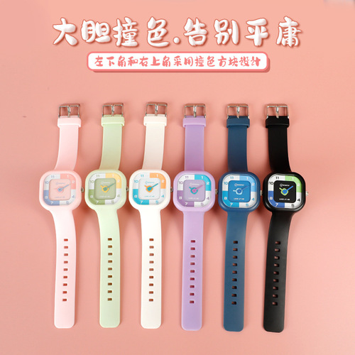 Square Internet celebrity watch for male and female students ins style Korean version simple waterproof sports temperament niche design couple watch