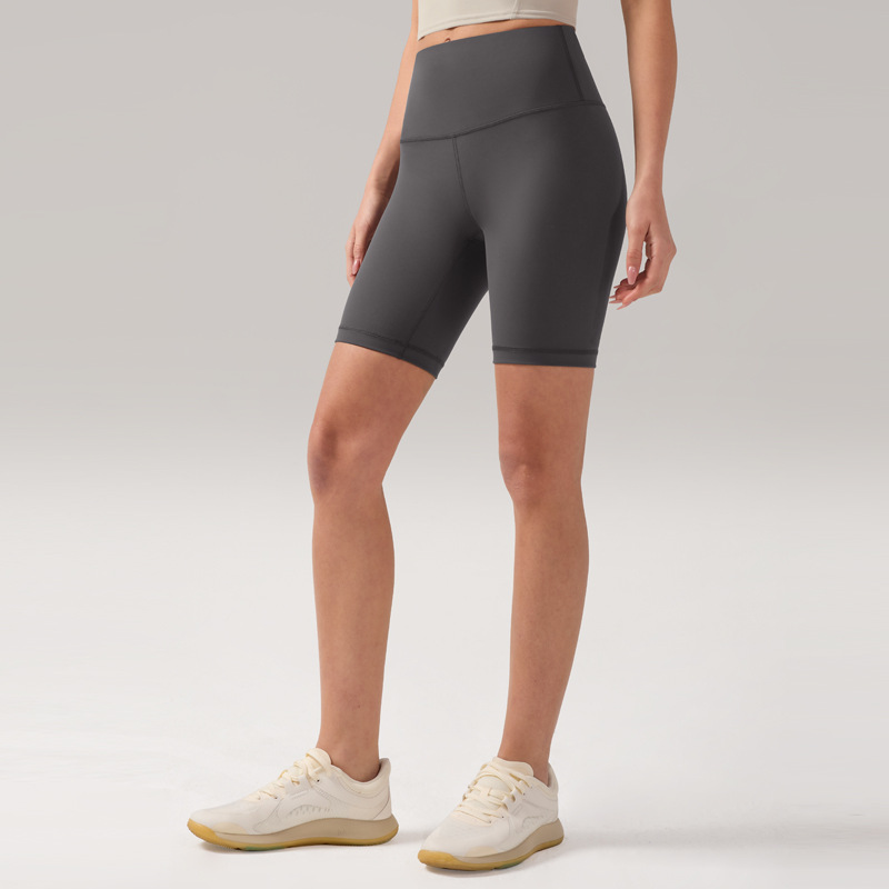 Pantalones de yoga desnudos lu lu damas deportivos de cintura alta pantalon cortos apretados de absorción 8 "pantalones de ciclismo de caderas molidas