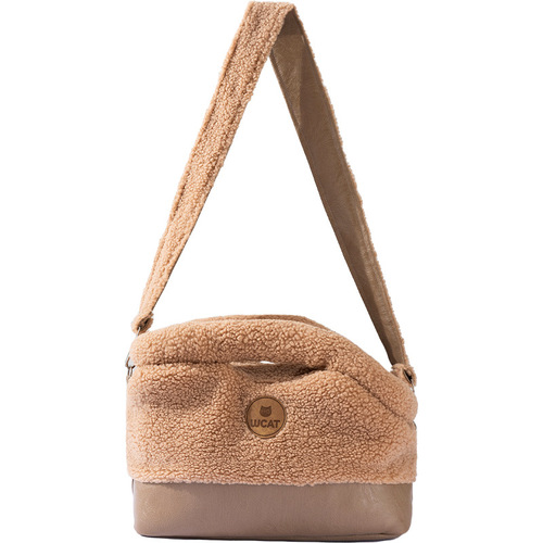 Cat Winter and Autumn Fleece Thickened Warm Crossbody Bag for Dogs Outdoor Single Shoulder Bag Portable Pet Backpack