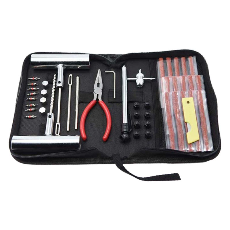 Трансграничная популярная металлическая ручка для улицы, аварийная вакуумная шина, мотоцикл, 46-х предметный набор инструментов для ремонта автомобильных шин