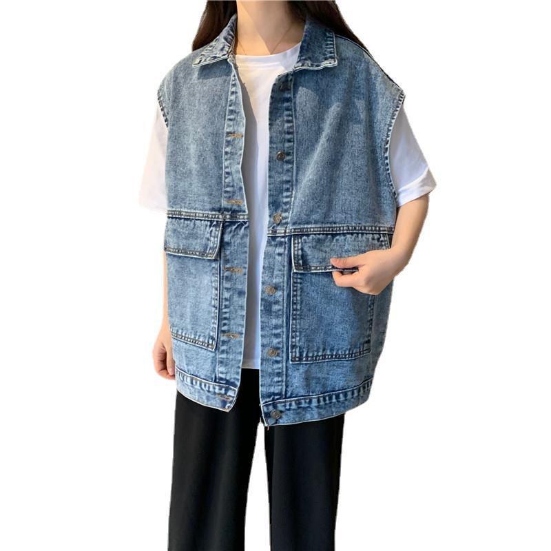 Retro denim vest