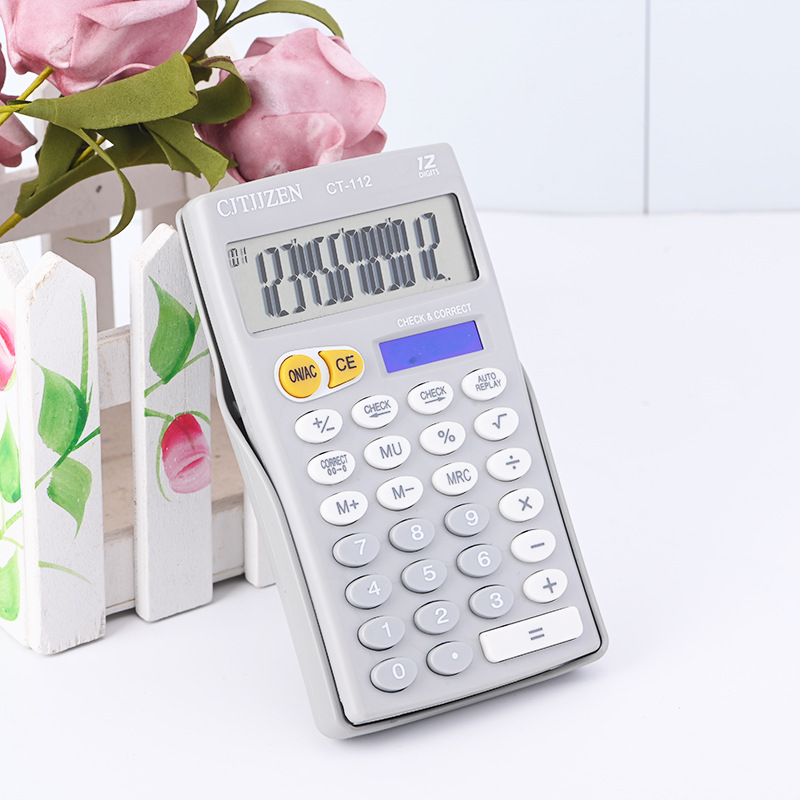 Calculadora de pantalla grande de 12 bits CT-112 negocios creativo de doble potencia solar Oficina suministros de computadora al por mayor