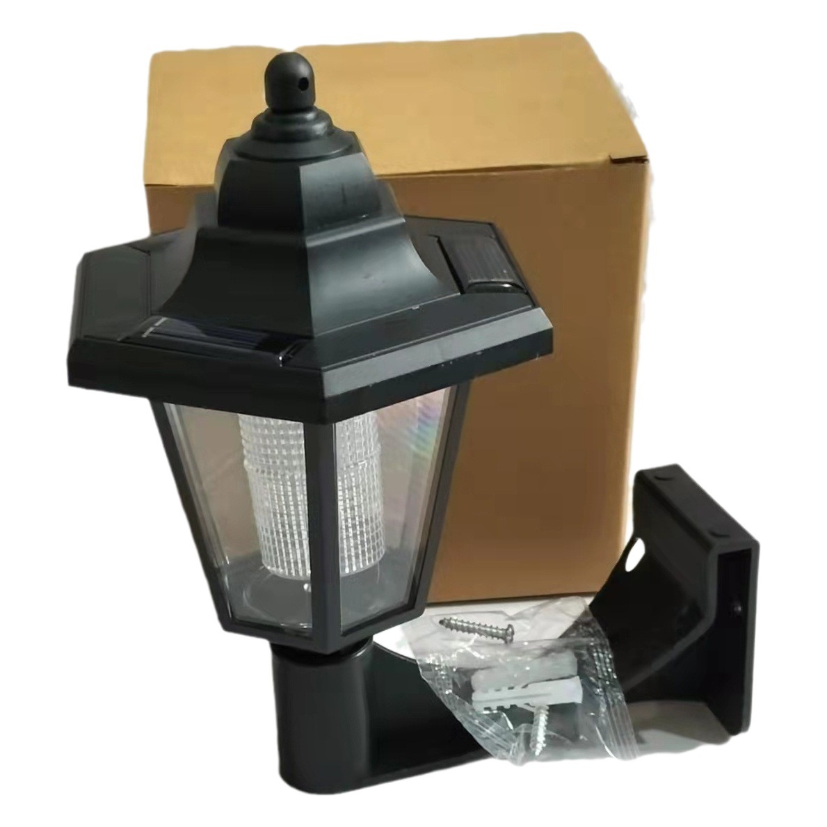 Comercio electrónico transfronterizo lámpara de pared hexagonal solar al aire libre impermeable patio Villa hexagonal corte iluminación lámpara de pared