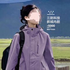 キャメル HJCAMEL ジャケット 男の子と女の子用 2025 新しい屋外防風性と防水性のスリーインワン登山ジャケット