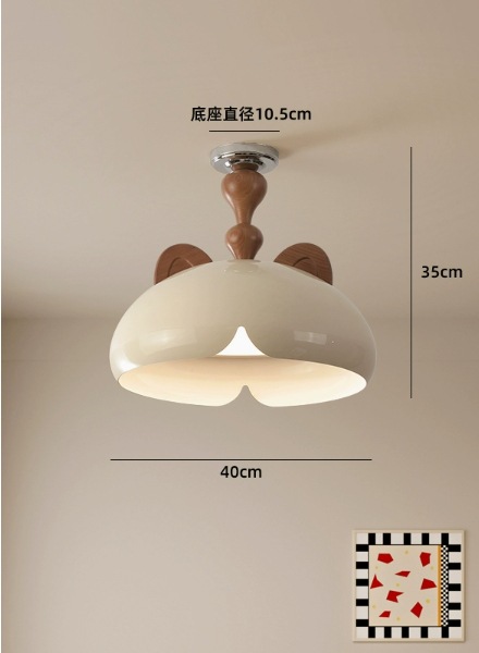 Lámpara de dormitorio de candelabro de estilo crema francés ins 2025 nuevo dormitorio principal lámpara de techo para niños y niñas