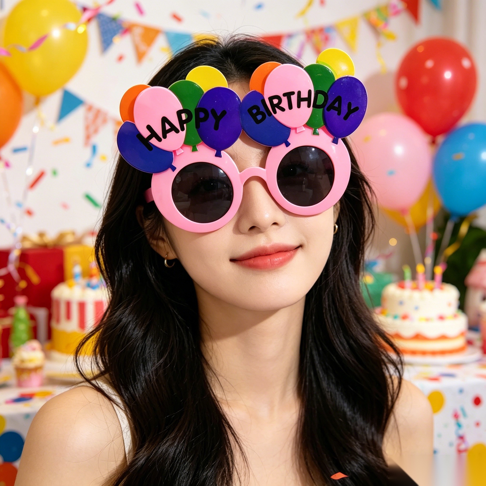 Cumpleaños temático fiesta gafas extrañas feliz cumpleaños pastel vela gafas de diseño de cumpleaños accesorios de fotos