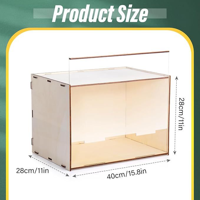Wooden Three-Dimensional Picture Frame Large Display Box Wooden Display Box Deep Shadow Box Frame with Transparent Cover for Miniature Collectibles