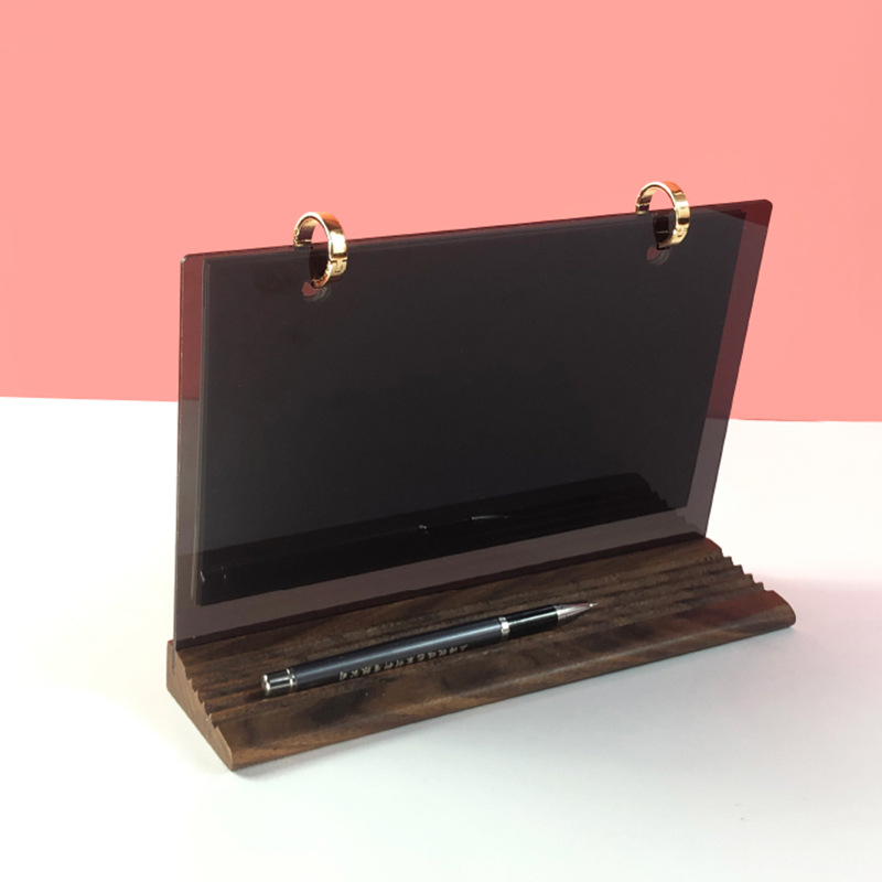 Calendario de escritorio de madera creativo año de la serpiente nueva base de calendario empresarial 2025 simple nueva decoración de madera de escritorio