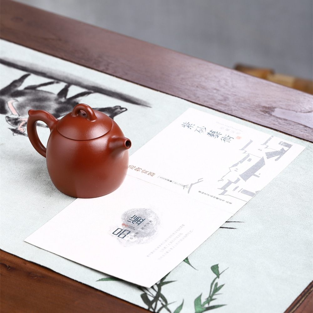 宜兴名家纯原矿大红袍紫砂壶 全手工小品秦权茶壶功夫茶具代发货