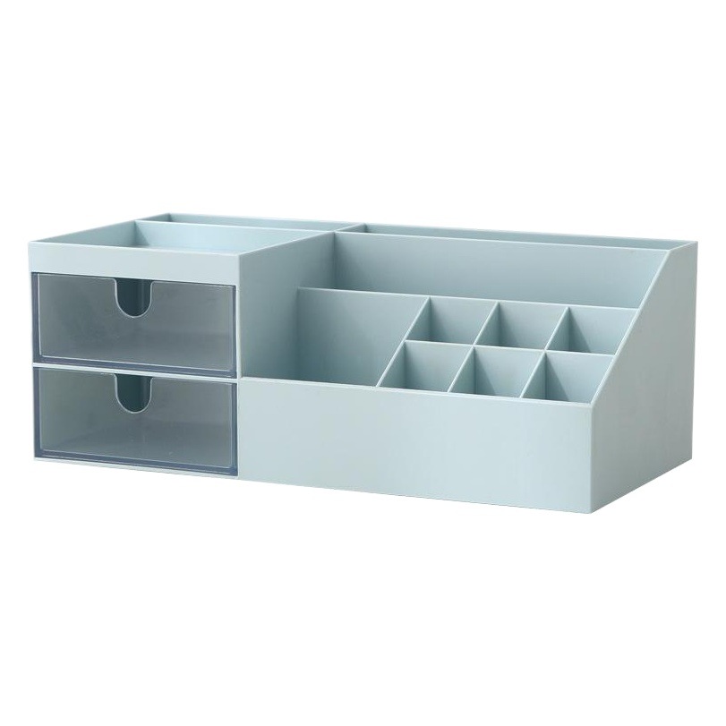 Nuevo multi-funcional caja de almacenamiento de cosméticos compartimiento de escritorio con cajón caja de almacenamiento de plástico joyería papelería acabado