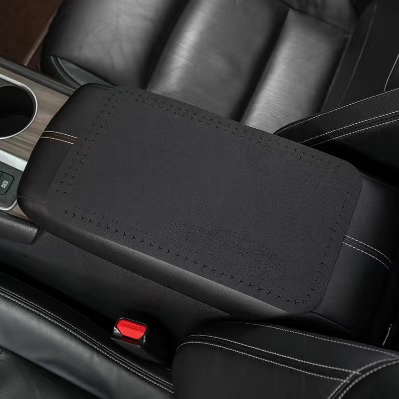 Console Elbow Support – Universal Armrest box pad - no-pattern-classic-black-1-piece