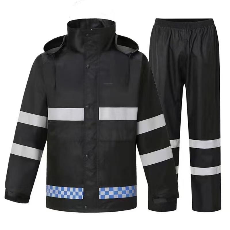 勤務レインコートレインパンツセット分体式全身防豪雨成人金反射商丘防雨服通勤卸売り|undefined