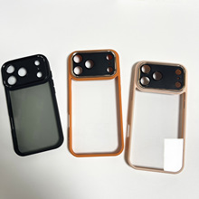 精孔金盾壳17PROMAX灰色亚克力手机壳适用苹果16PM/14P壳全包镜头