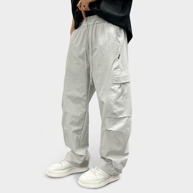 Utility Cargo Pants For Men – Multi-Pocket Straight-Leg Joggers With Adjustable Drawstring Waist_voghion.com