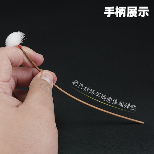 Old bamboo handle hair stick, professional ear picking tool, chicken feather stick, crane feather stick, strong and non-shedding, hair stick for technicians