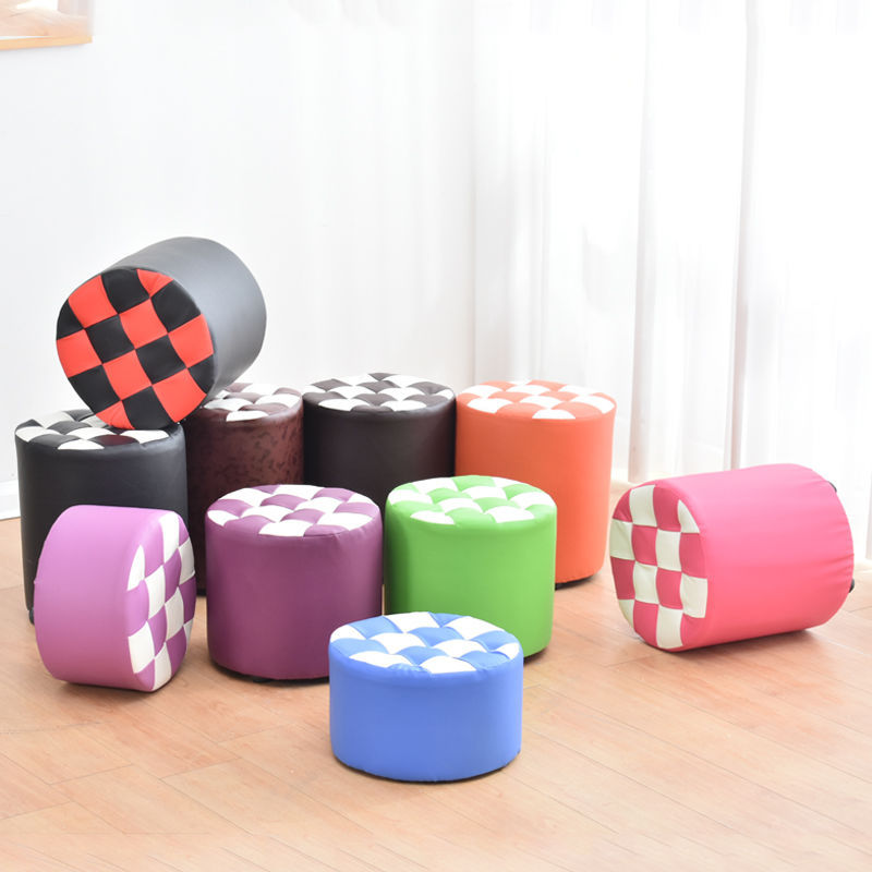 Round stool stool household fashion originality Round stool Bedside solid wood stool Round stool adult children sofa