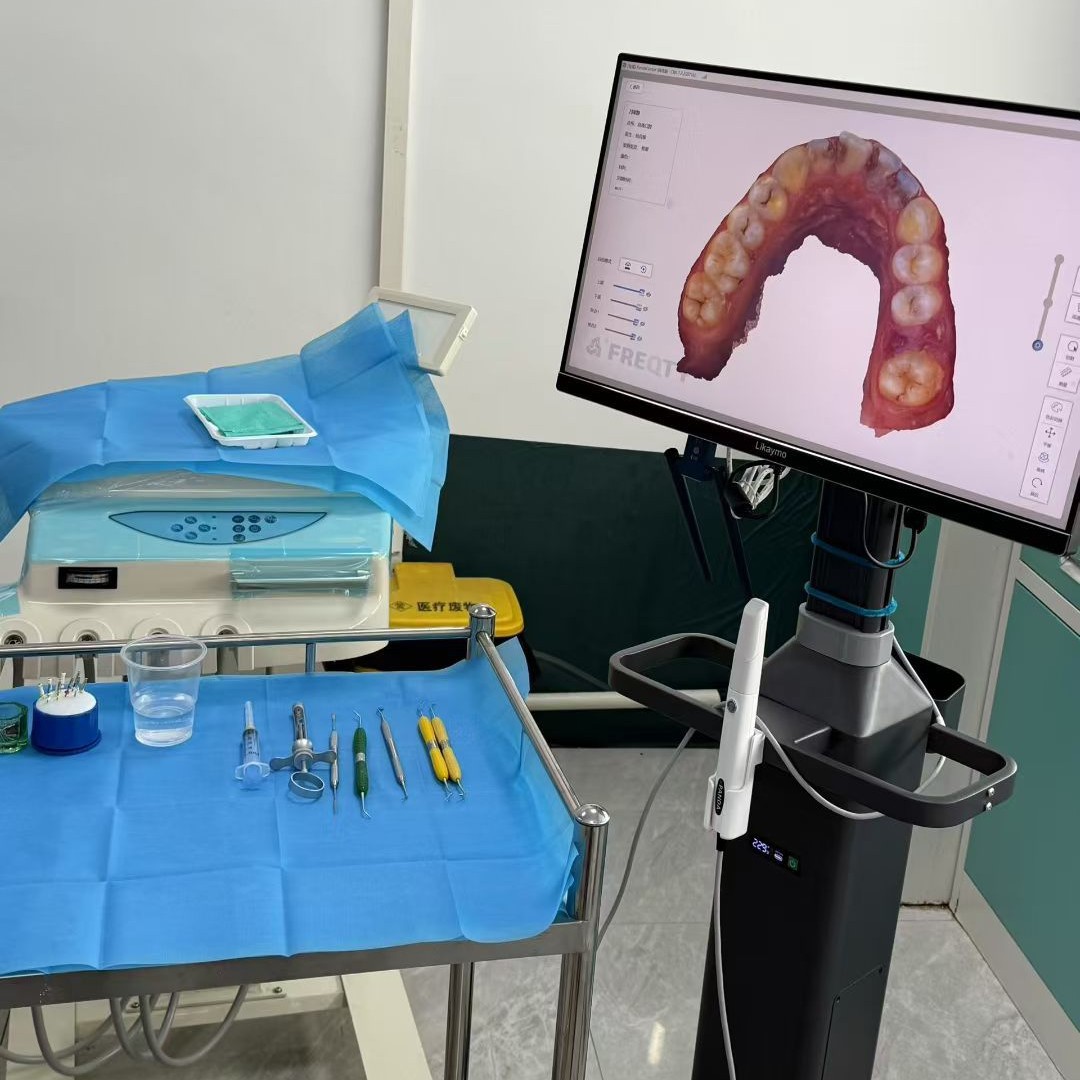 口扫一体机4060显卡立柱可升降带不间断电源氛围灯触屏一体机推车