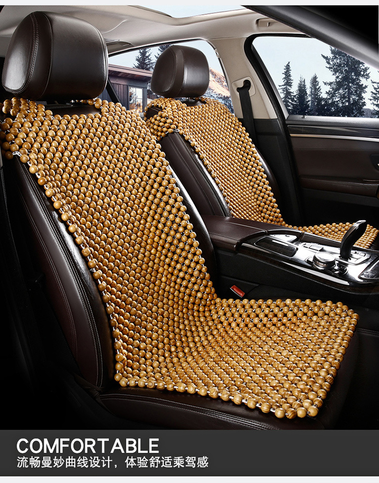 Wooden Bead Cooling Mat, Summer Car Seat Cushion, Single Seat, Main Driver's Seat Cushion, Breathable Summer Car Mat, Universal for Large Trucks