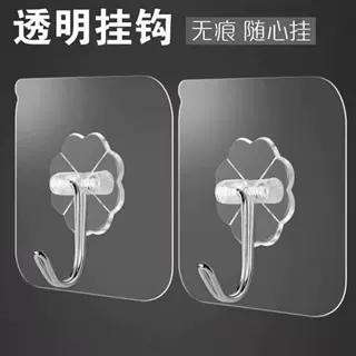 批发挂钩墙壁强力厨房免打孔挂衣钩无痕承重透明钩子墙上门后粘钩