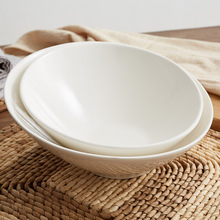 斜口碗创意沙拉碗陶瓷碗山西日用瓷餐具酒店用品火锅蔬菜碗大碗