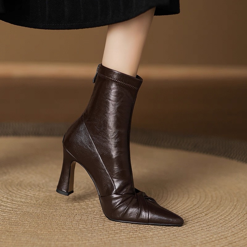 Originalpreis 338 – Schnäppchen! Spitz zulaufende Stiletto-Stiefeletten für Damen, elegant im koreanischen Stil, vielseitig und neu._voghion.com