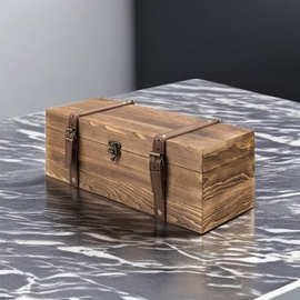 木制红酒包装盒翻盖木质收纳盒单支干红葡萄酒木盒简约实木礼品盒