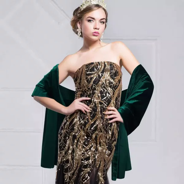 European and American Style Women Velvet Shawl Wedding Bride Bridesmaid Outfit Party Ball Dress Accessories Scarf Dual Use