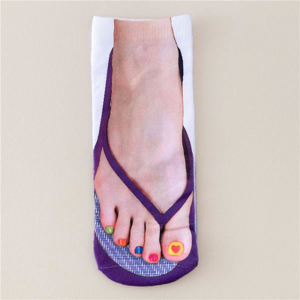 Purple flip flops