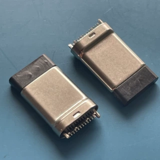 type-c插头15A大电流 夹板式usb 3.1公头 24P夹板0.8公座 拉伸壳