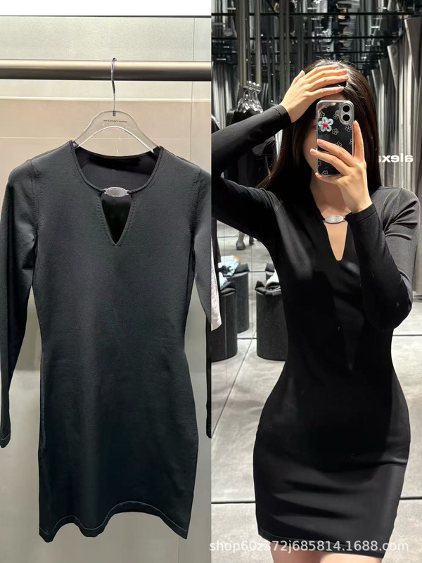 2026 Early Spring New Niche Design Slim-Fit Flattering Mature Style Collared Knit Long-Sleeve Dress for Women