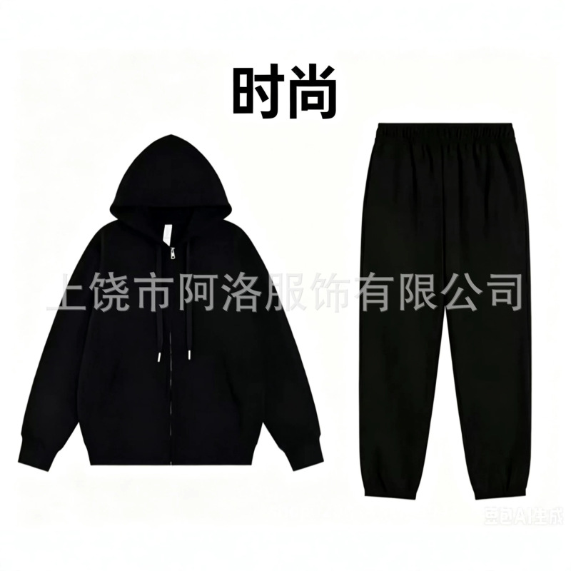 Cross-Border A1⊙ Rope-Tie Logo Label Export Correct Version Autumn and Winter American-Style Sports Hooded Sweatshirt Loose Fit Unisex