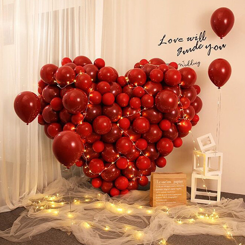 Love shape wedding balloon wedding decoration full set living room wedding room layout set wedding background new house bedroom