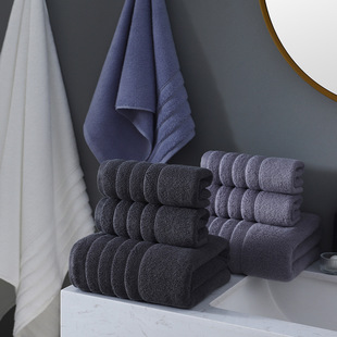 Wholesale Cross-Border Wave Towel Set, Soft and Absorbent Combed Cotton Face Towel with Ribbon Set, Thickened for Aliexpress