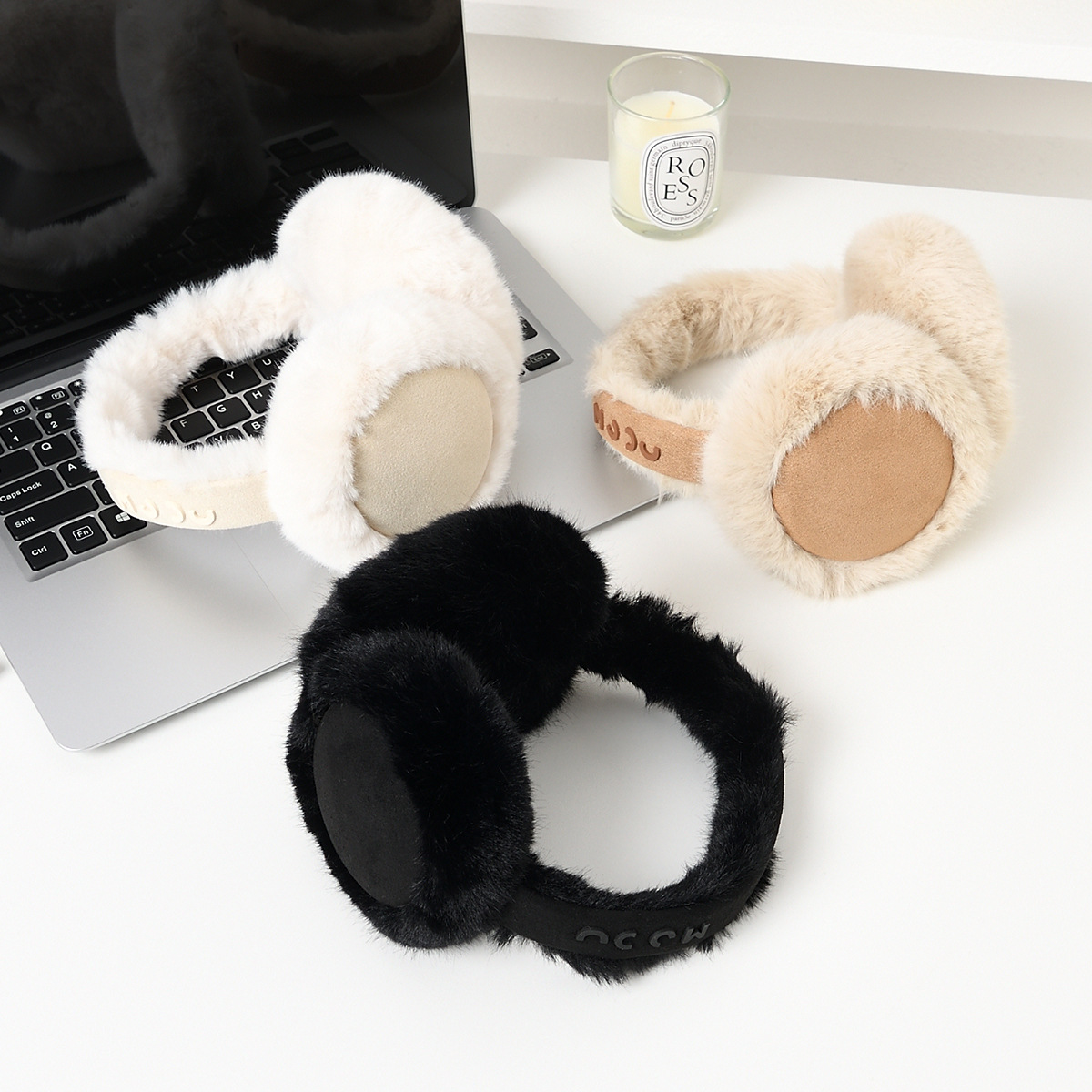 Korean style foldable earmuffs to keep women warm in autumn and winter, cute earmuffs imitation rabbit fur warm earbags for men and women, earmuffs to warm the ears