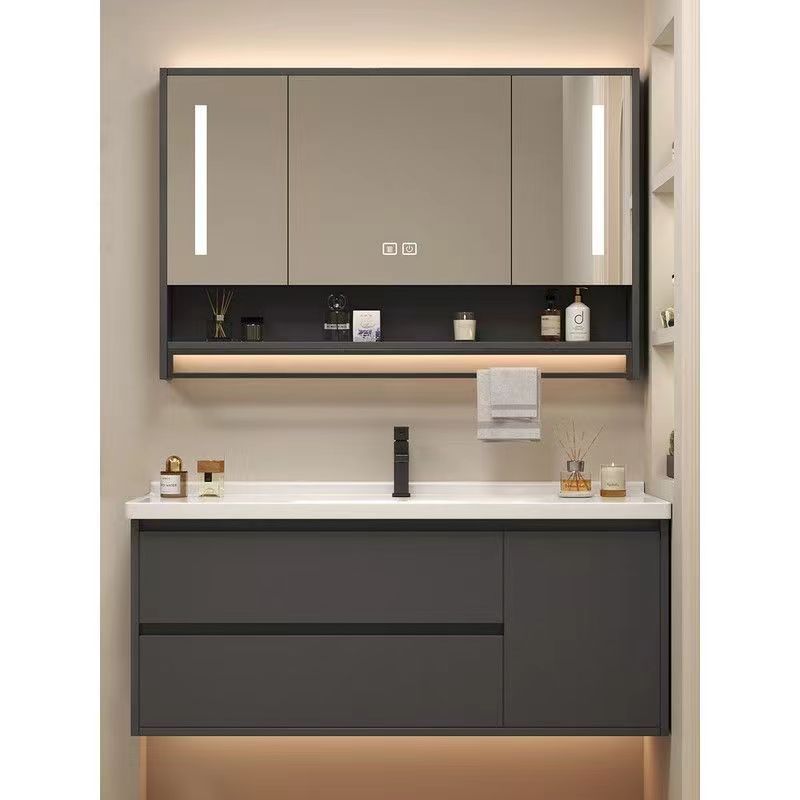 [wall-mounted bathroom cabinet with towel bar suit] simple ceramic integrated basin bathroom washbasin cabinet combination