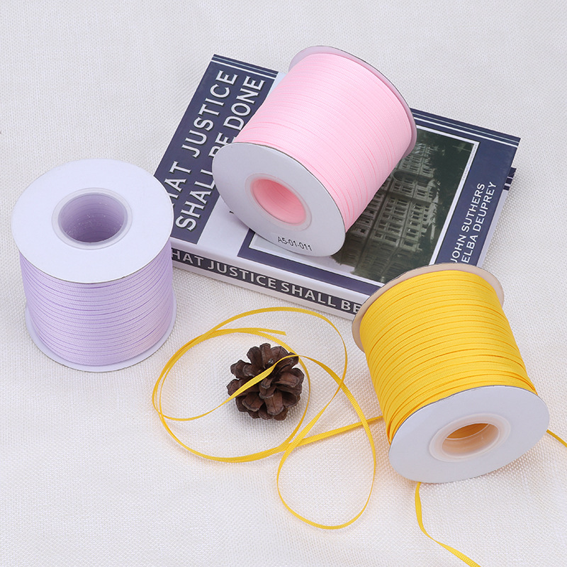 3mm de alta densidad costilla cinturón DIY cinta colgante etiqueta marcador embalaje cinta delgada cuerda de hilo