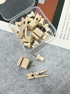 Wooden thumbtacks ins style cork board photo wall message felt board bulletin board decoration creative I-nails